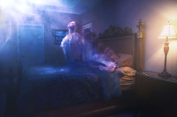 Woman's Spirit ascending from bedroom