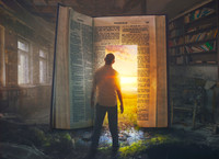 Man and open Bible