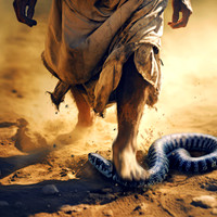 Jesus crushes the serpent