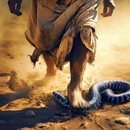 Jesus crushes the serpent