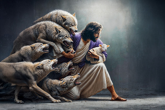 Jesus protects the lamb